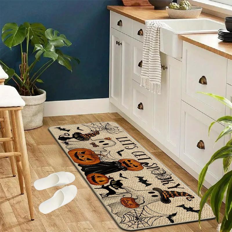 Halloween Rug Set – 2PCS Non-Slip Decorative Mats for Kitchen & Home