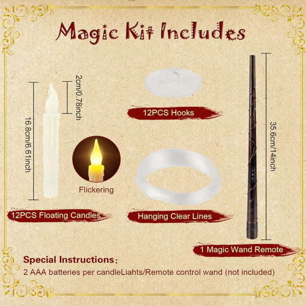Wizard Lights™ – Floating Candles with Wand Remote