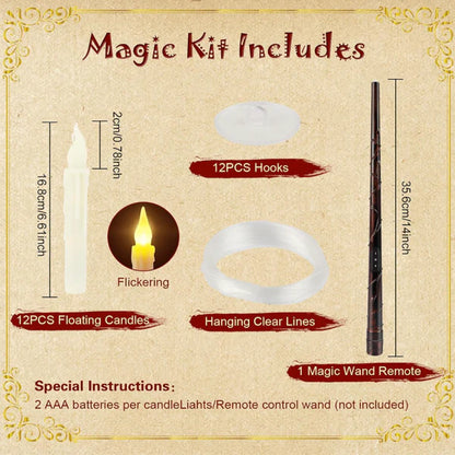 Wizard Lights™ – Floating Candles with Wand Remote
