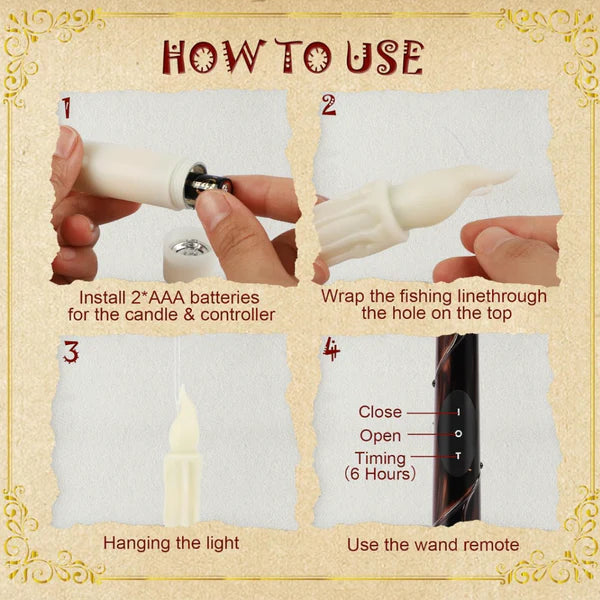 Wizard Lights™ – Floating Candles with Wand Remote
