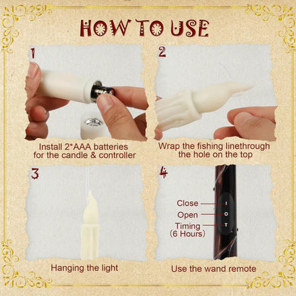 Wizard Lights™ – Floating Candles with Wand Remote