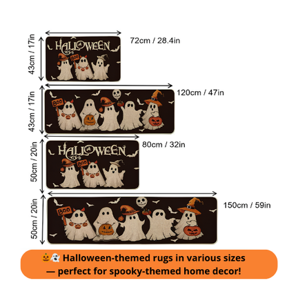 Halloween Rug Set – 2PCS Non-Slip Decorative Mats for Kitchen & Home