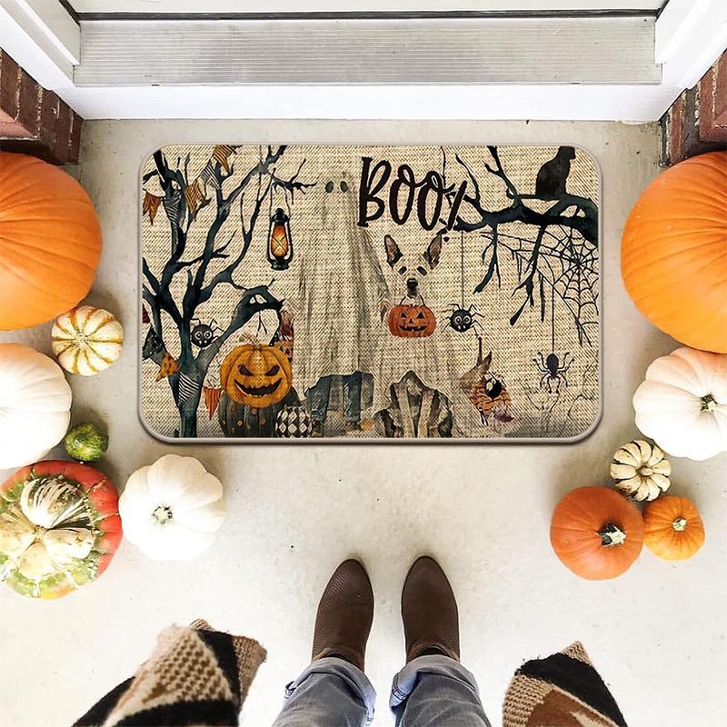 Halloween Rug Set – 2PCS Non-Slip Decorative Mats for Kitchen & Home