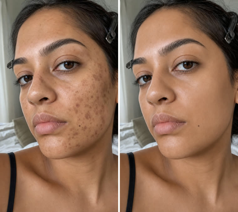 Before and after: Post-acne marks
